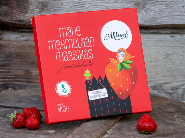 Minna Marmelaad-4 MINNA MAHE MARMELAAD MAASIKAS PIIMAŠOKOLAADIS